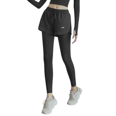 Karsaer Yoga Pants with Integrated Cropped Sports Stretch Yoga Pants for and Fitness Women's Pockets, Shorts, Length, Pants, Pants, Leg-Lengthening,