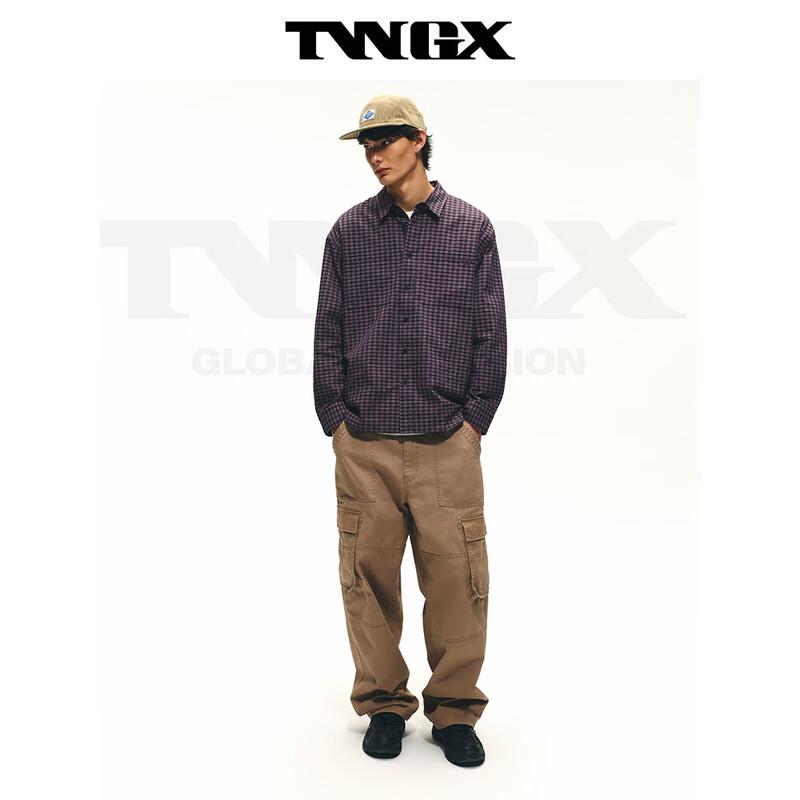 Teenie Weenie Men's Washed Plaid Long-Sleeve Shirt