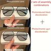 Square Polarized Pochromic Glasses Metal Frame for Men & Women Ideal for Driving