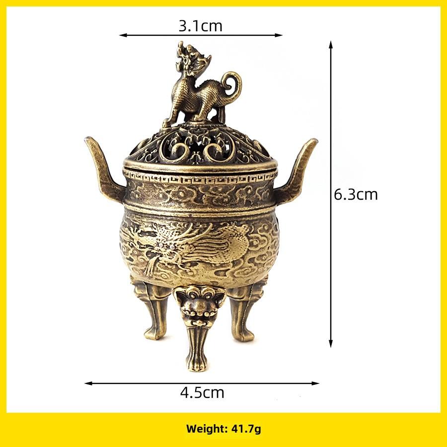 1pc Alloy Pixiu Lion Tripod Incense Burner Mini Retro Home Decor Auspicious Cloud Incense Tablet Burner (Without Incense) 7