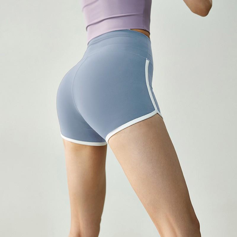 Womens High-Waisted Yoga Shorts With Butt-Lifting Effect 75% Nylon 25% Spandex Ultra-Stretchy Fitness Running