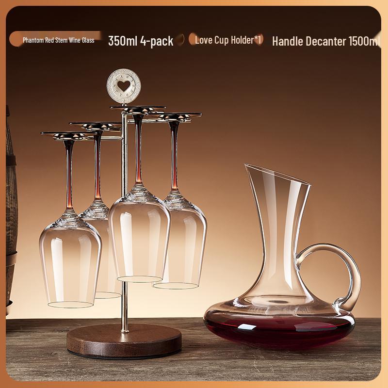 Creative Red Wine Glass Hanging Rack for Living Room Cabinets - Display and Storage Shelf with Ornaments