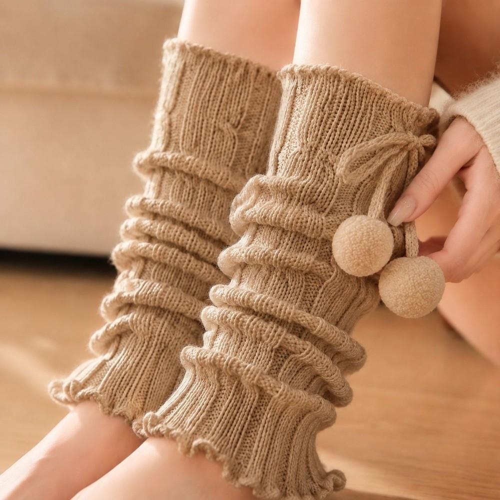 Ruffled Edges Slouchy Leg Warmers Knitted Leg Sleeves New Boot Cuffs Daily Outfits
