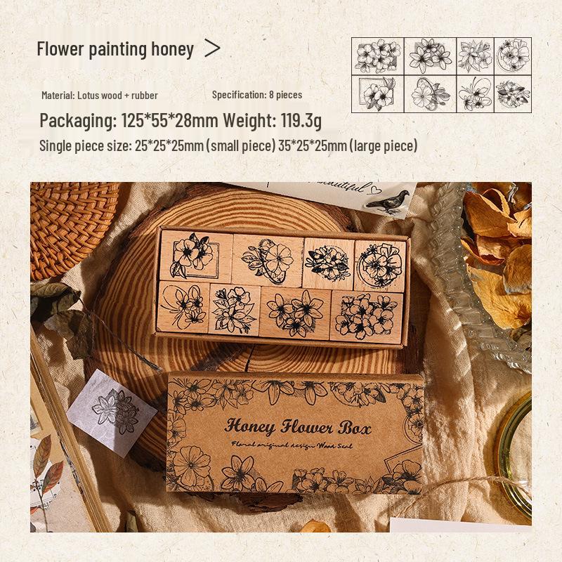 

Коллекция ретро деревянных штампов Yuezhen с цветочным узором для детей и взрослых