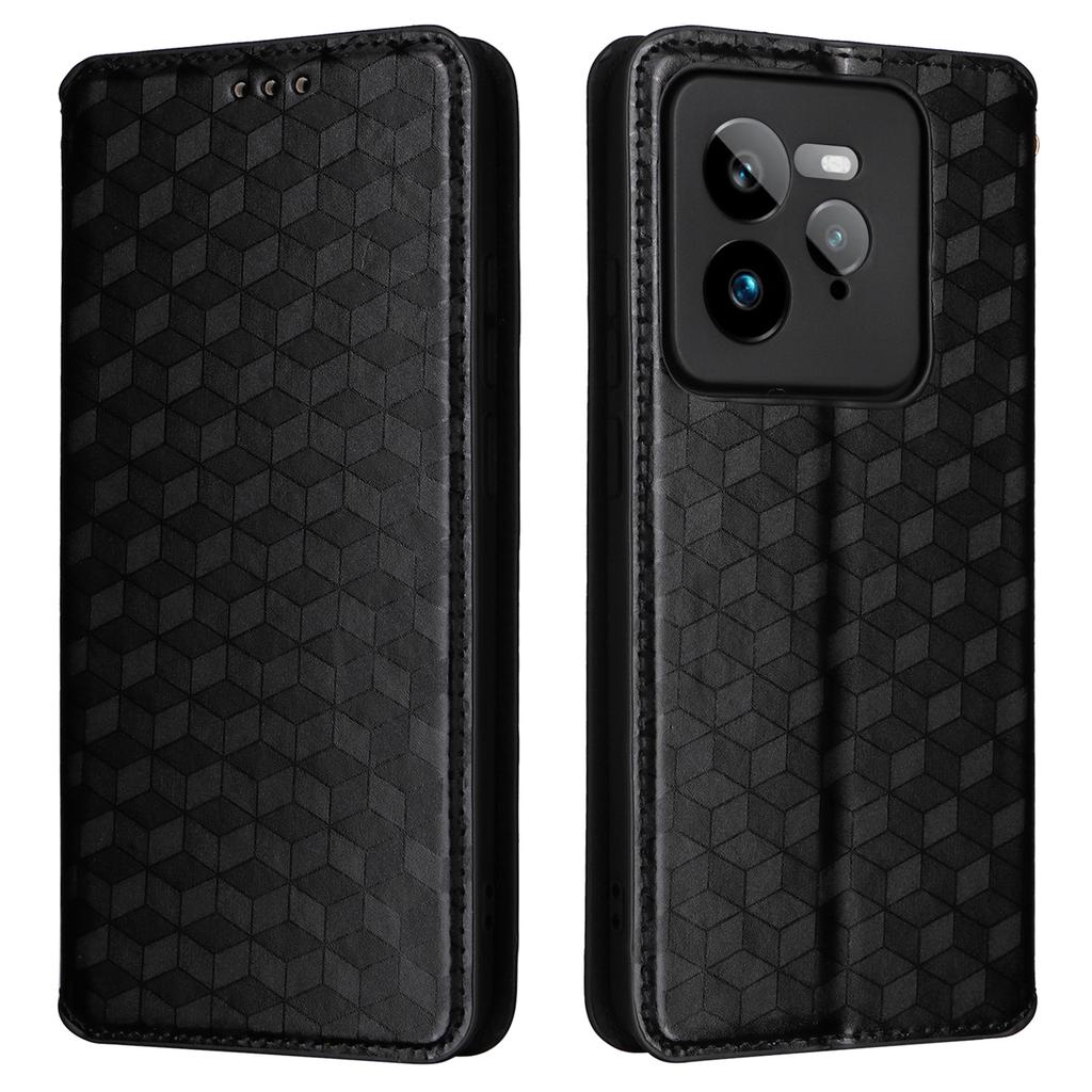 For Realme GT 7 Pro 5G Wallet Case Rhombus Imprinted Leather Phone Cover