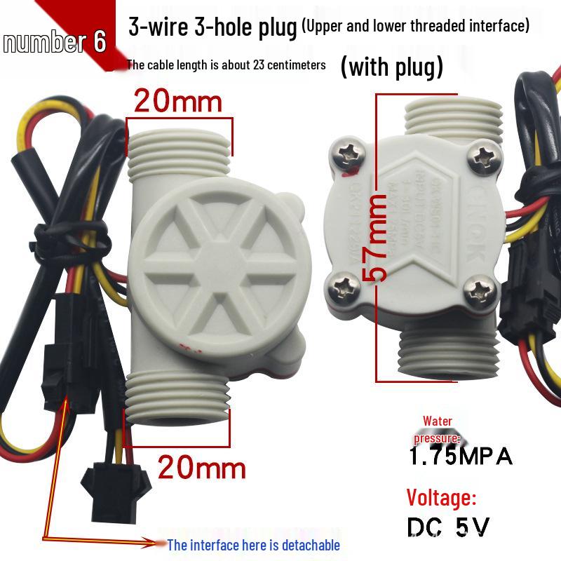 Wall-Mounted Natural Gas Water Heater Inlet Valve Flow Sensor