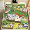 1 Stück Hamtaro-Print Flanelldecke, Hohe Qualität, Bequem für alle Jahreszeiten, Heimdekoration, Wärme und Komfort, Perfekt für Weihnachtsgeschenke
