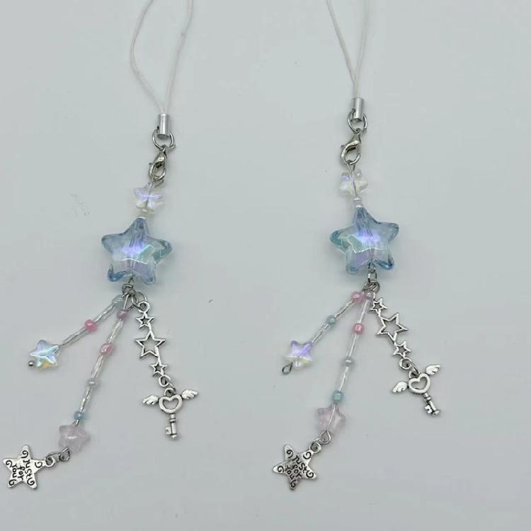 Sweet Cool Star Bead Hangings Pendant Phone Strap Fashion Bag Decoration