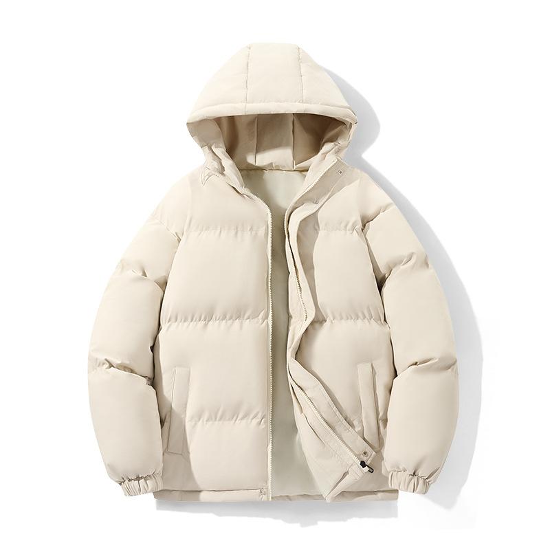 Herre Casual Bomullsjakke Hette Solid Farge Vinter Daglig