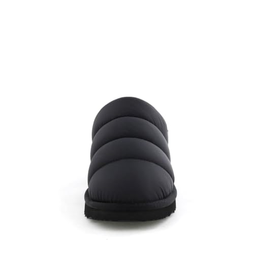 HIMIKO Quilted Boa Clogs, Black, Size M, 640011, Warm Slip-On Down Sandals for Fall/Winter