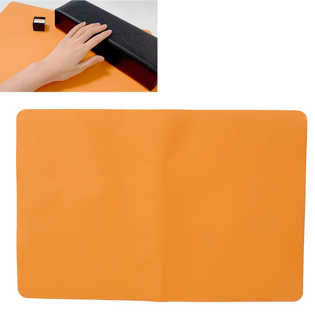 Nail Mat Orange Soft Double Sided Leather Waterproof Stain Resistant Bendable Desk Mat Nail Art Tools