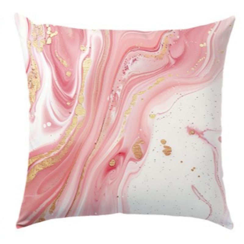 Pink Marble Vein Pillow Covers Pattern Cushion Covers Single Sided Decorative Soft Sofa Living Room Bedroom Home Modern Abstract