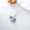 Heart Charm Clavicle Chain Fantasy Crystal Flying Dragon Necklace Jewelry