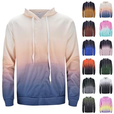 Herren-Kapuzenpullover mit Farbverlauf, locker, langärmelig, für Herren, lässig, Sport, langärmelig