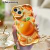 Phone case: 2D flat design, suitable for iPhone 18 17 16 15 14 13 Pro protective case, orange fruit, perfect Christmas and Halloween holiday gift
