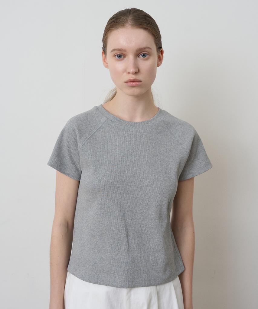 FROMWHERE Raglan Slim T-Shirt Grey