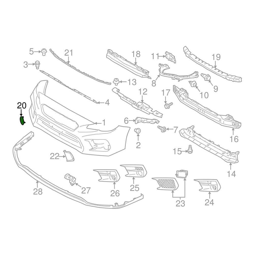 Tappo di copertura del gancio di traino del paraurti anteriore non verniciato per Subaru WRX STi 2018-2021