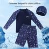 Plus Size Kids' Quick-Dry Two-Piece Swimsuit: Sun Protection & Customizable Prints