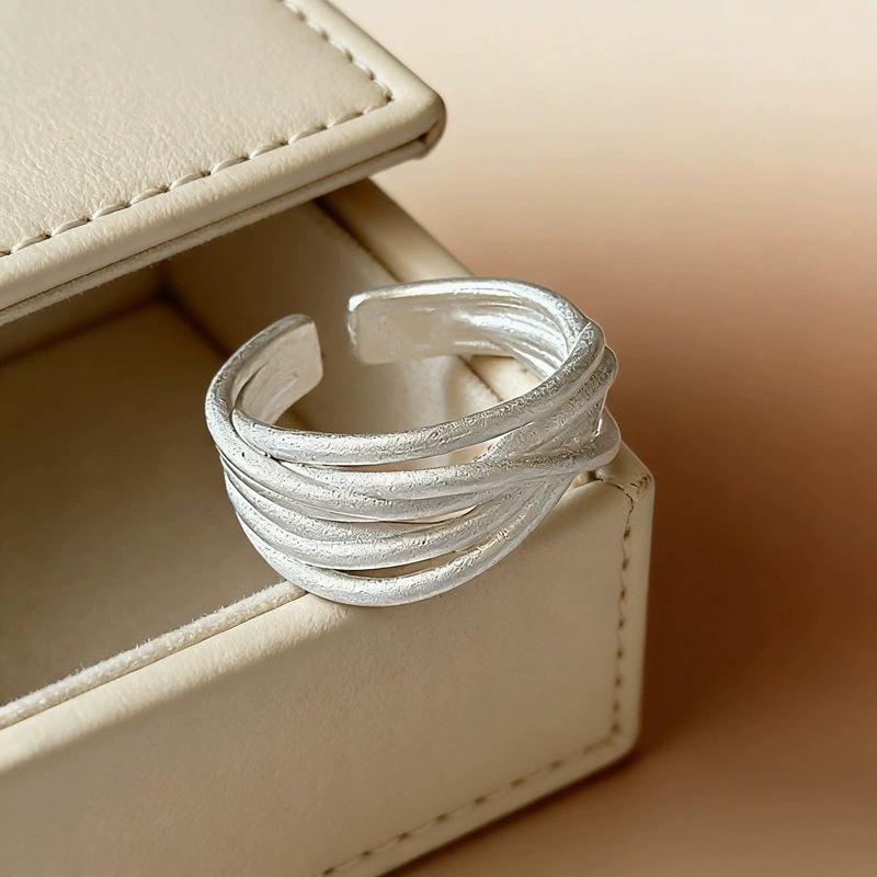 Geometric Lines Adjustable Open Ring: Trendy Women s Index Finger Design Adjustable open