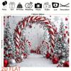 2D Flat Candy Cane Christmas Backdrop Cloth for Xmas & Holiday Themed Photoshoot Decor