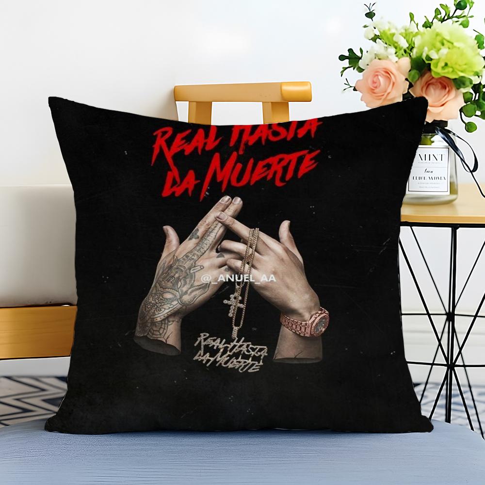 Real HHasta LLa Muerte Cushion Cover Washable Linen Pillowcase Soft for Sofa Bed Cozy Home Room Decor