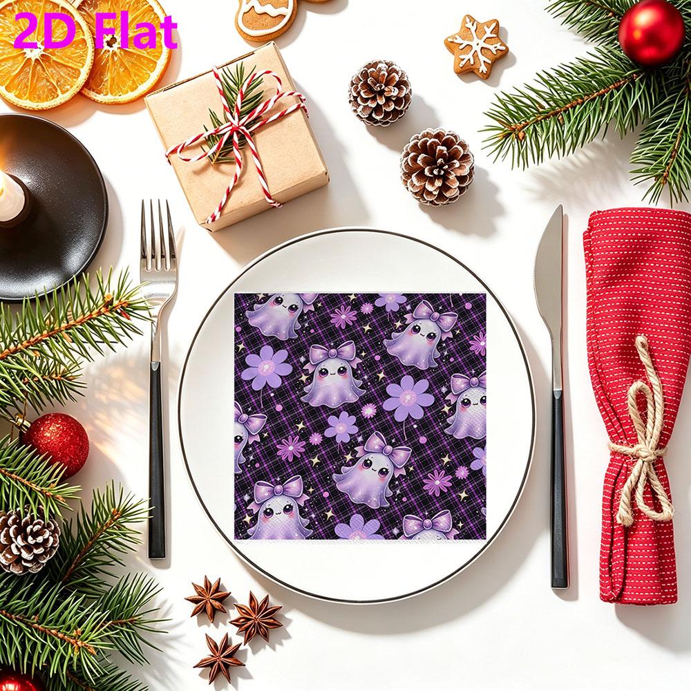 20pcs Disposable Napkins with Ghost Pattern Print for Wedding,Parties,and Daily Use for Thanksgiving Fall Christmas Table Decoration