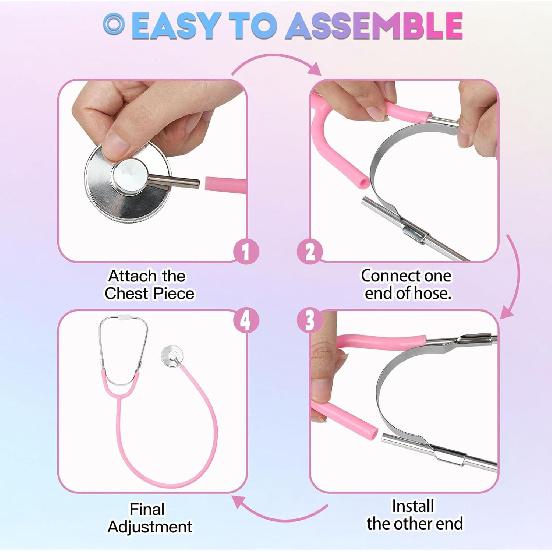 Kids Stethoscope Toy, 2 Pack Real Working Stethoscope Toy for Toddler 3 4 5, Doctor Play Set for Role Play, Medical Pretend Playset for Boys Girls
