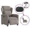 Electric Reclining Armchair, Taupe Color, Upholstered In Fabric