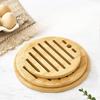 1pc Heat-Resistant Wooden Trivet Mat for Dining Table - Non-Slip, Durable Kitchen & Dining Table Protector with Ergonomic Handle