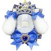 Rosette for Can Badges Blue X Ita Ita Can 76mm [efShop] [Rabbit Ears, Heart] Rosette, Deco, Bag, Oshikatsu, Rabbit, Badge, 57mm, (blue, Heart)