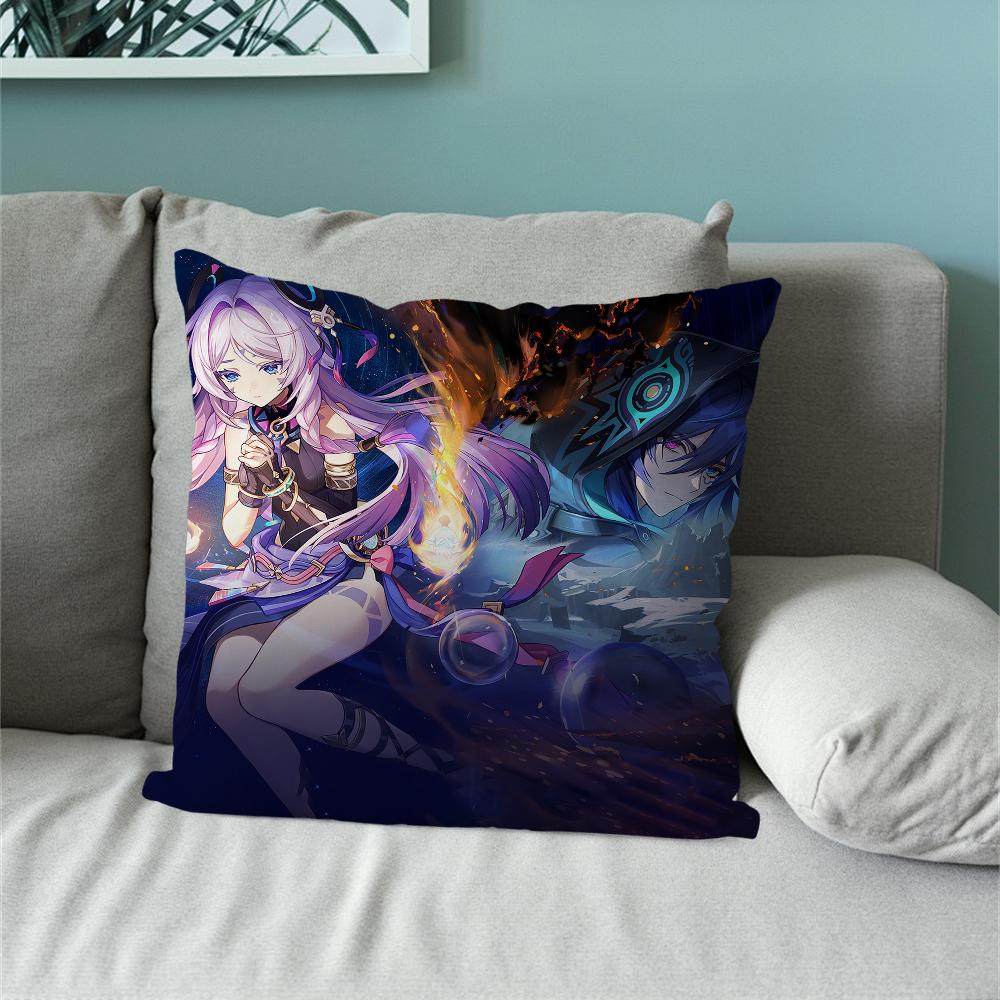 Ororon Genshin Impact Pillow Case Fan Style Square Home Decor Cushion Cover Design Printed