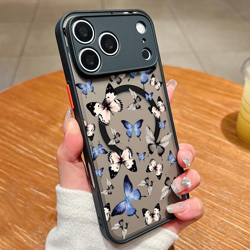 Fantastic Butterfly Print Case For iPhone 17 18 Pro Max For iPhone 16 15 14 13 Pro Max 17E Hybrid TPU+PC Magnetic Phone Cover
