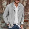 Men's Solid Color Casual Cardigan Button-up Collar Long-sleeved Shirt