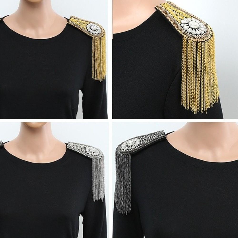 Epaulet Tassel Chain Shoulder Board Brooch Star Shoulder Flash Classical Epaulette Party