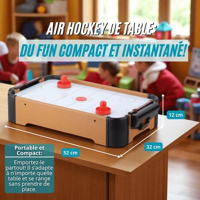 DEVESSPORT Mini Air Hockey de Table - Jeu Enfant Compact, Palets &amp; Poussoirs Inclus - Mini Jeu Enfant - 5 ans et plus