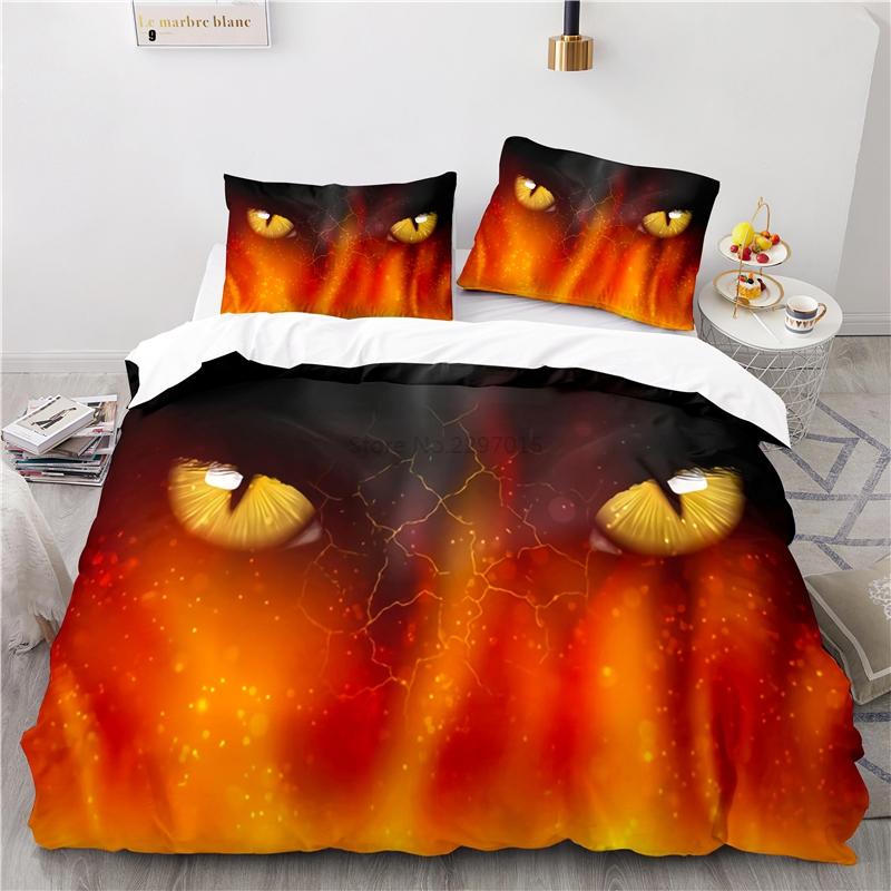 3d Flame Tiger Art Pattern Bedding Set Print Duvet Cover Set with Pillowcase Home Textile Adult Kids Twin Full Queen King Size