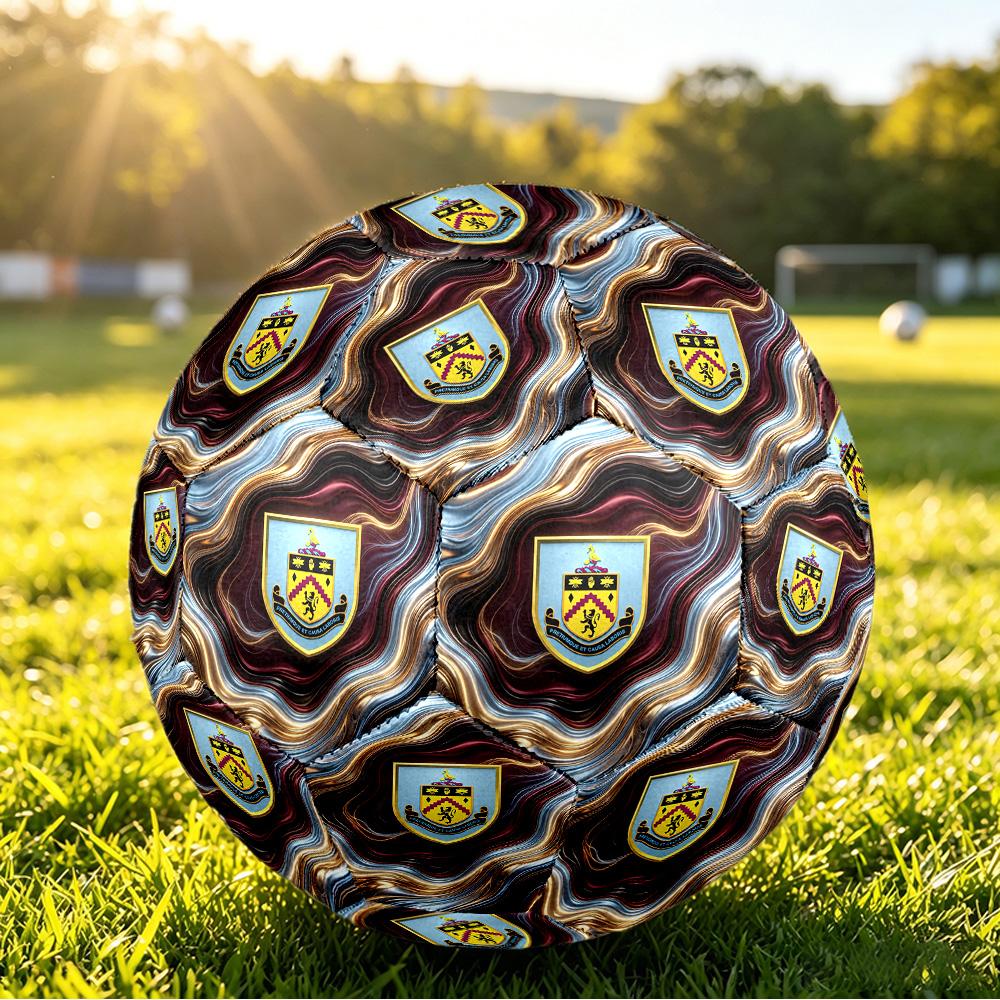 Burnley FootballPrinted Size 5 Soccer Ball, Anti Slip Adult Match Football Souvenir for Football Fans