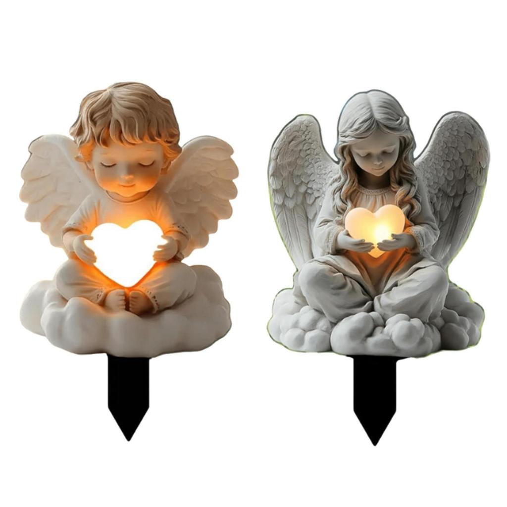 Decorative Angel Garden Stake 2D Yard Sign Collection Plaque Waterproof Stylish Cherubs Decoration for Outdoor Farmhouse