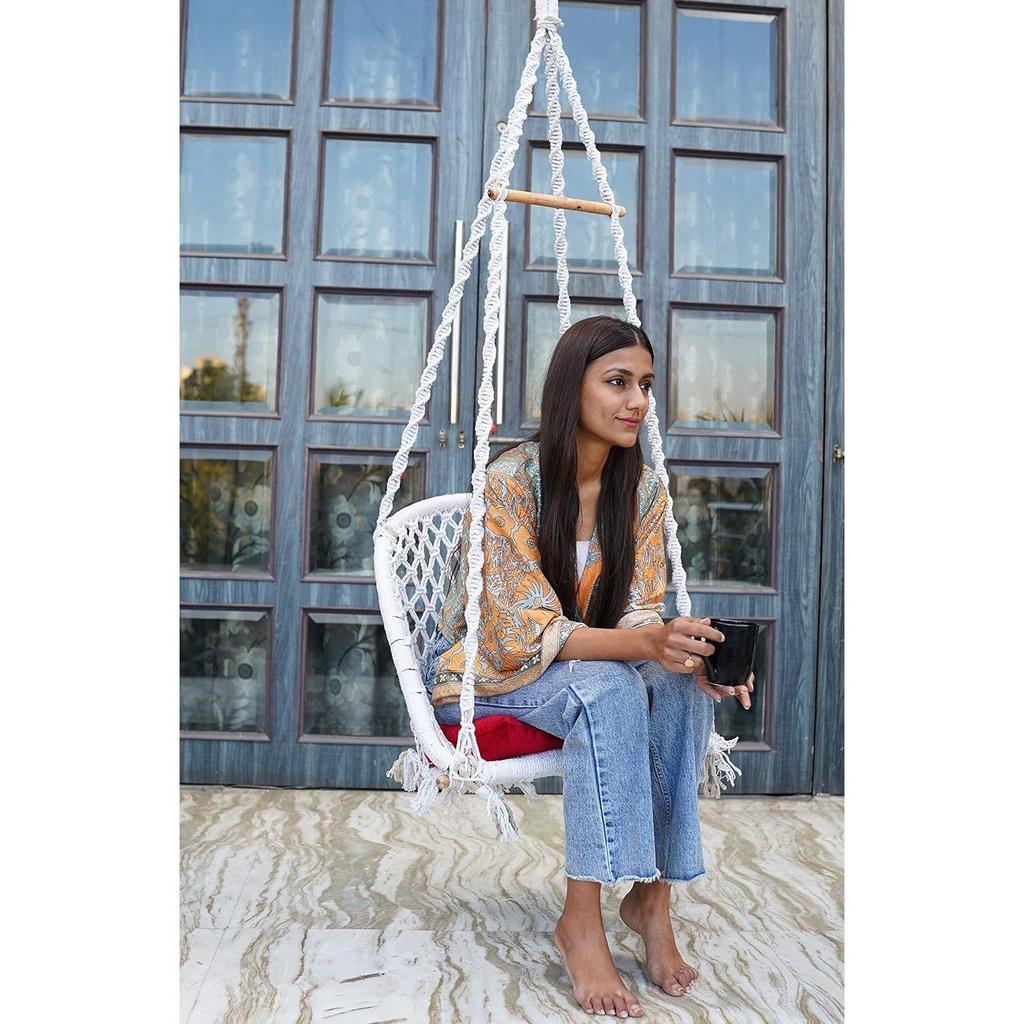 Swing for Adults/Jhula for Adults/Swing for Living Room/Swing for Balcony/Swing for Home/Large Cotton D Shape