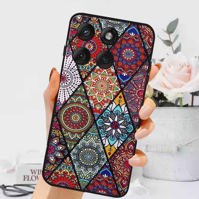 3D Emboss Cases For Edge 60 Fusion / Edge 60 Pro Relief Embossed Retro Silicone Back Cover For Edge 60 Stylus Black Funda 60 Pro