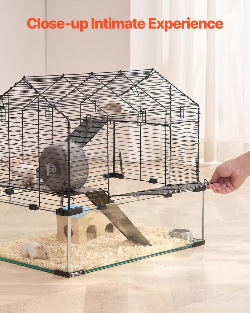 Wire Hamster Cage Habitat 22.8in Rodent Gerbil Small Animal House