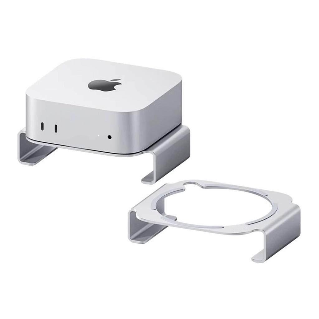 Desktop Hanging Cooling Rack Support for Mac Mini Aluminum Desk Stand for Mac Mini Bracket, M4/M4Pro 2024, Alloy, Non-Slip,