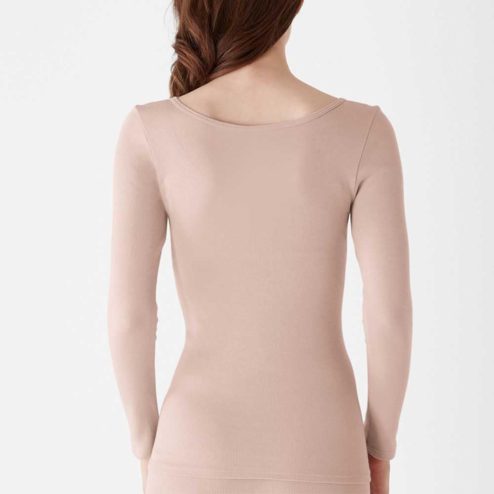 Gunze HOTMAGIC Sleeve Fluffy Long New Size LL (Hot Magic) 3/4 Innerwear, Cotton, 100% Cotton, Skin-Friendly! Sleeve, MH4646, Women's, Black,