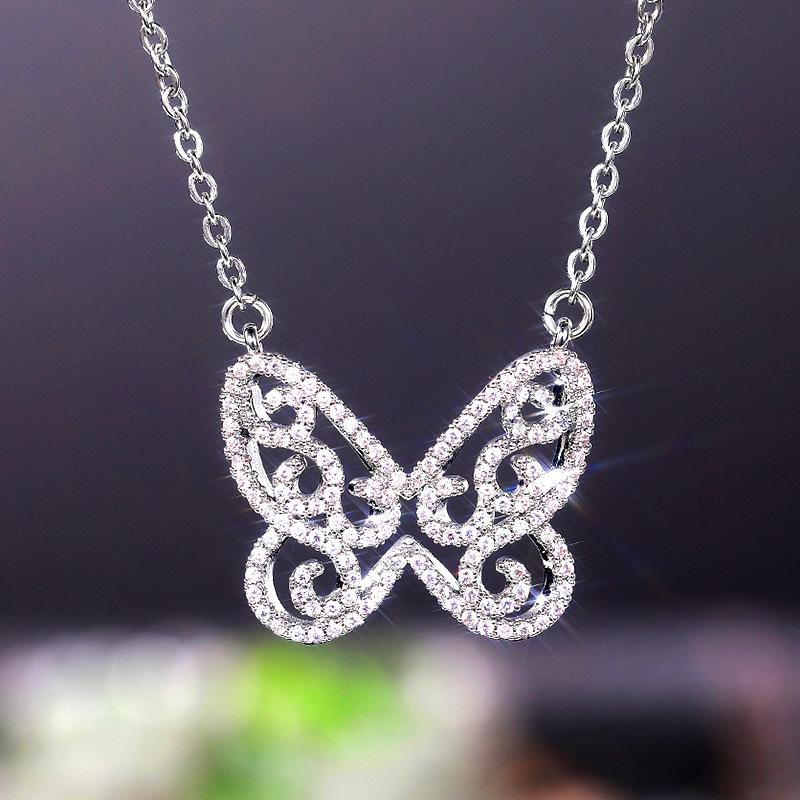 Sweet Butterfly Necklace Female, Simple Temperament Light Luxury Collarbone Chain, Valentine'S Day Gift