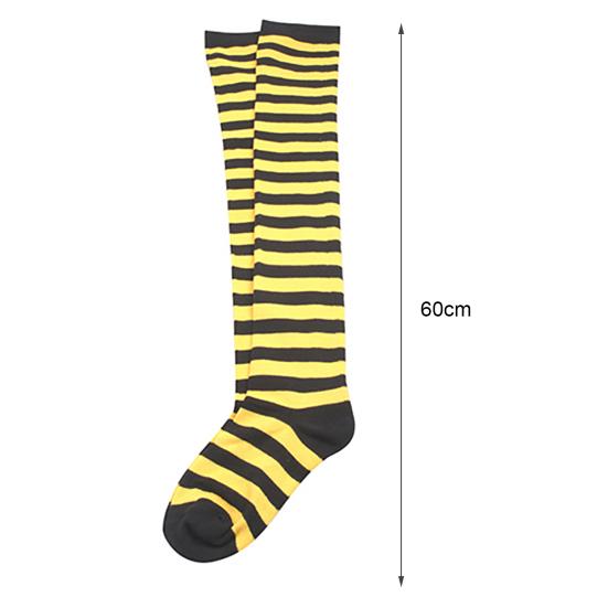 Sexy gestreifte, oberschenkelhohe, lange Socken für Mädchen über dem Knie, elastische Strümpfe