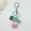 Neuer Kuchen Schlüsselanhänger Mode Auto Schlüsselanhänger Damen Tasche Anhänger Zubehör Frankreich Kuchen Macarons mit Eiffelturm Schlüsselanhänger Geschenk Schmuck