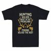 Hunting Solves Most Of My Problems Fishing Solves The Rest Vintage Men's T-Shirt