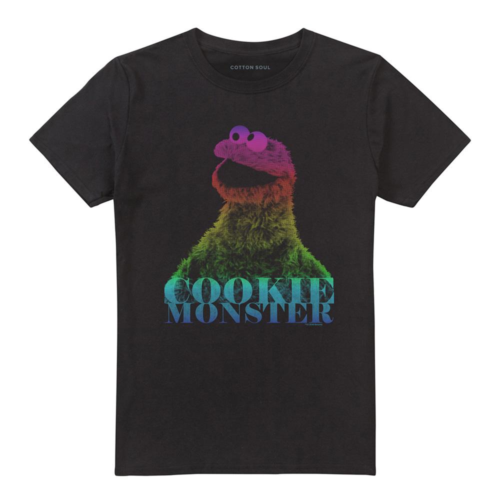 Sesame Street Unisex Adult Cookie Monster Half Tone T-Shirt
