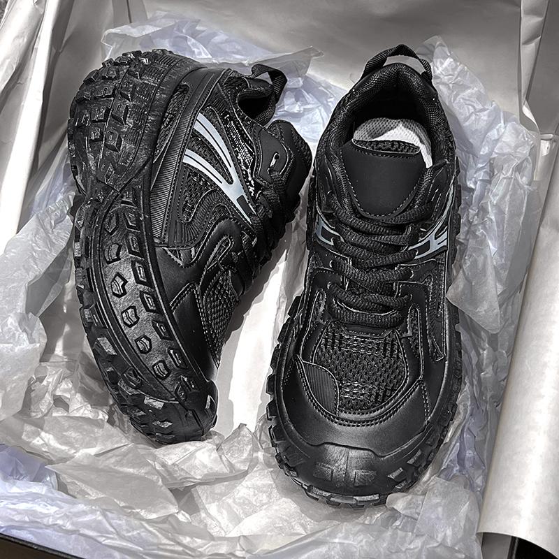 Fashion Leather Thick Chunky Dad Sneakers Luxury Women Girls Walking Tire Shoes Casual 2024 Designer Vulcanized Brand Female Footwear