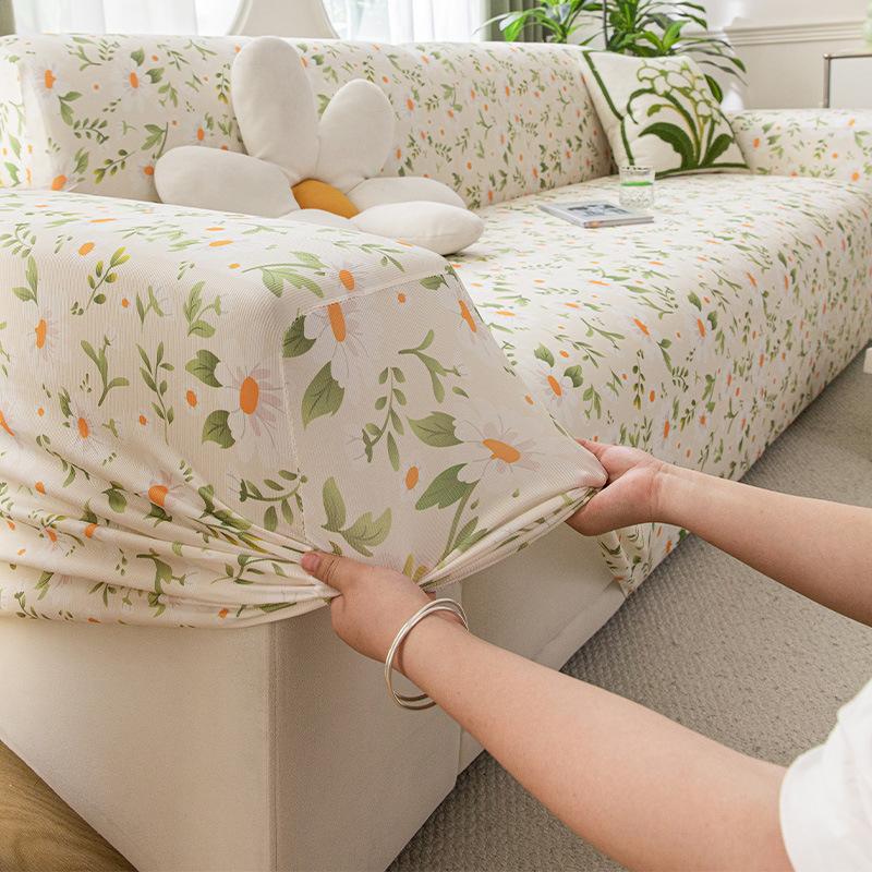 New Summer Elastic All Inclusive Sofa Cover Universal Lazy Protective Cover Cover Cloth Cool Ice Silk Sofa Cover